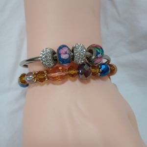 Princess Beaded Bracelet Set Handmade Fashion Jewelry Gift Iridescent Floral Fun